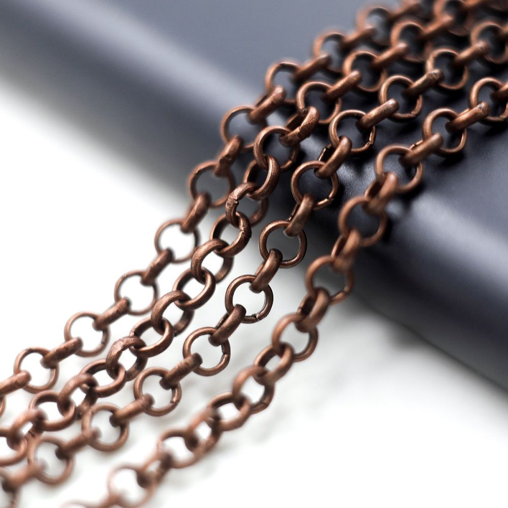 цепочка "раунд", цвет красная медь, звено 4х1 мм