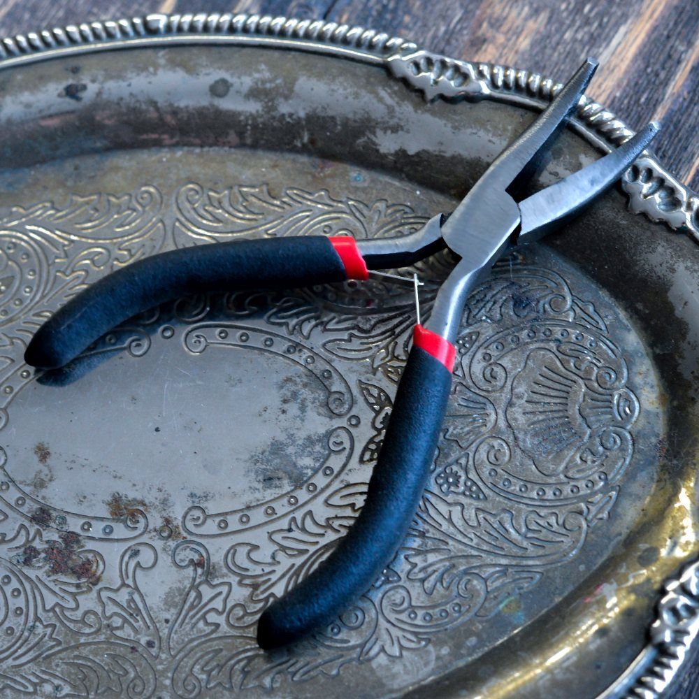 инструмент, тонкогубцы-утконосы (без насечки), черные ручки, 125 мм