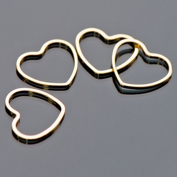 коннектор "сердечко", позолота, 12.5x14.5x1 мм