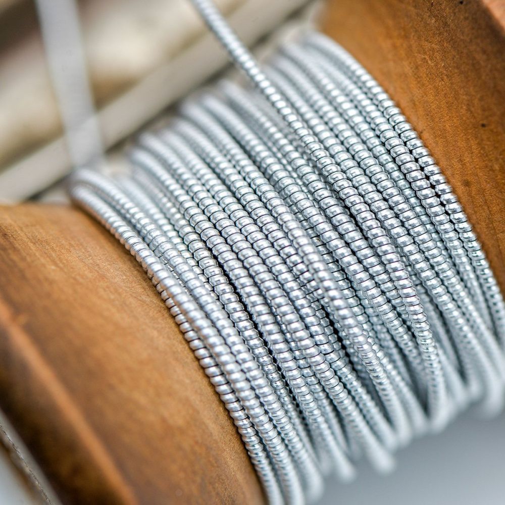 канитель жесткая, цвет серебро, 1.3 мм