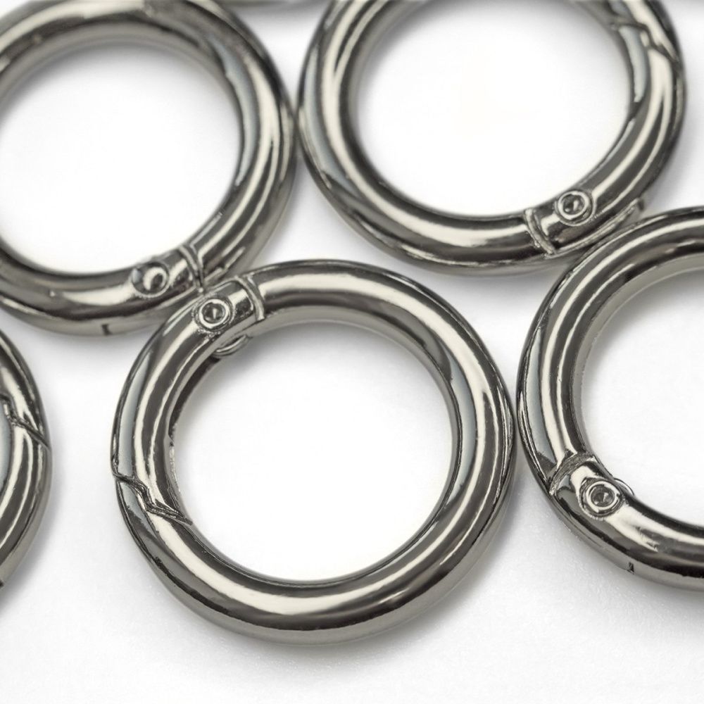 Замочки замок-кольцо для брелоков, цвет платина, 24x4 мм