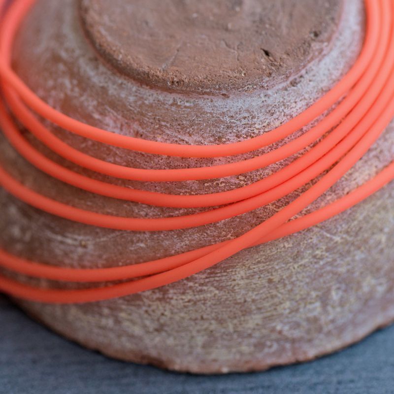 шнур резиновый, с отверстием, цвет оранжевый неон, 2 мм