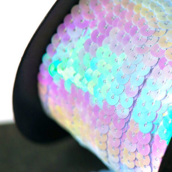 пайетки на нити, цвет белый радужный, диаметр 6 мм