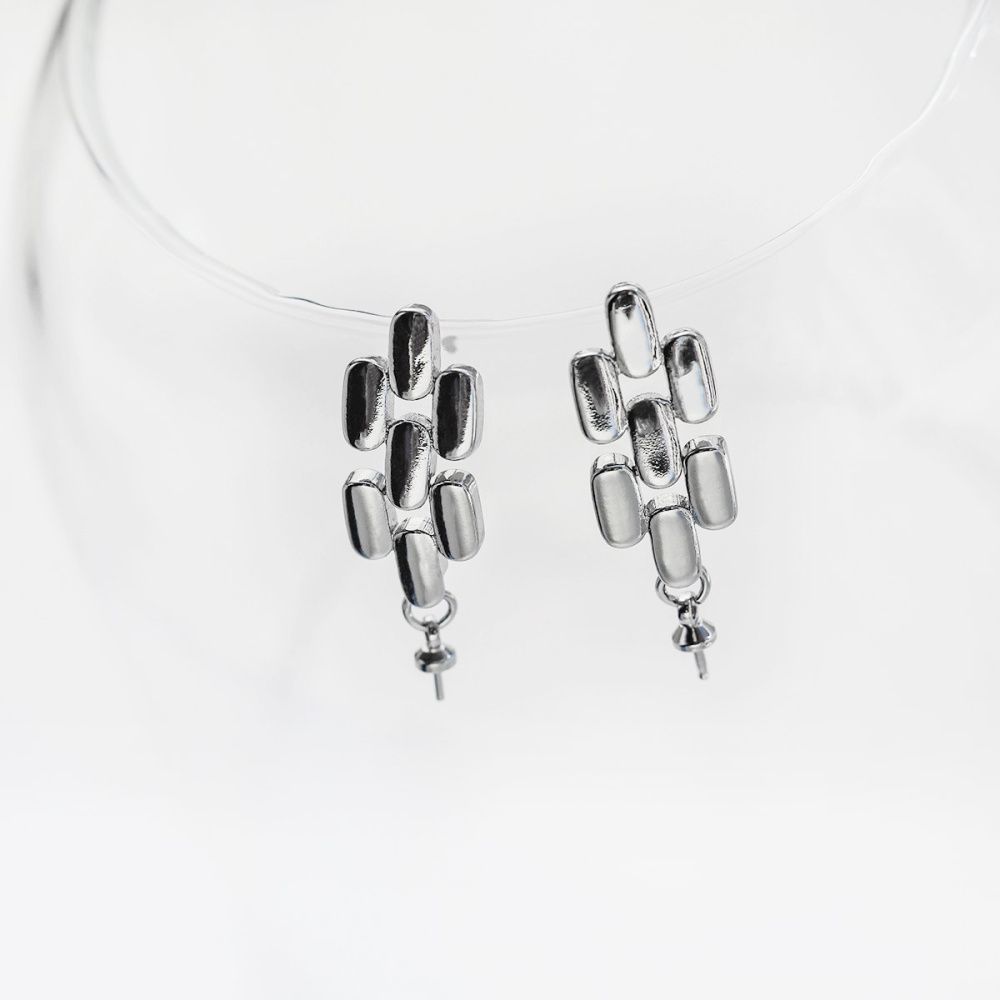 пуссеты "монга", цвет платина, 28x9 мм