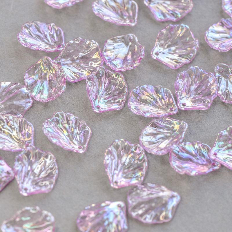 подвеска акриловая "лепесток", цвет сиреневый ав, 19x17x4-5 мм