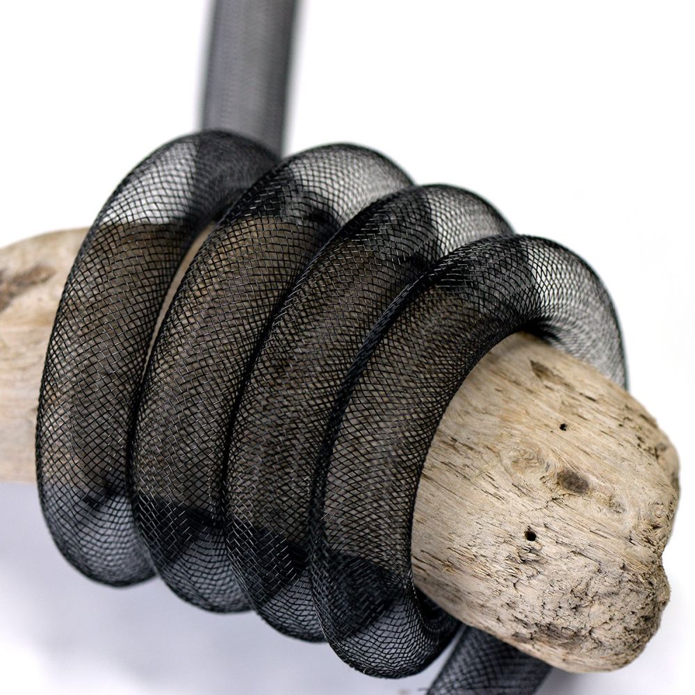 ювелирная сетка, пластик, цвет черный, диаметр 16 мм