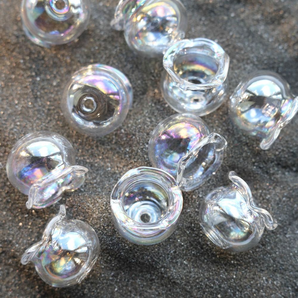 бусина, лэмпворк "колокольчик", прозрачный ав, 16х15 мм