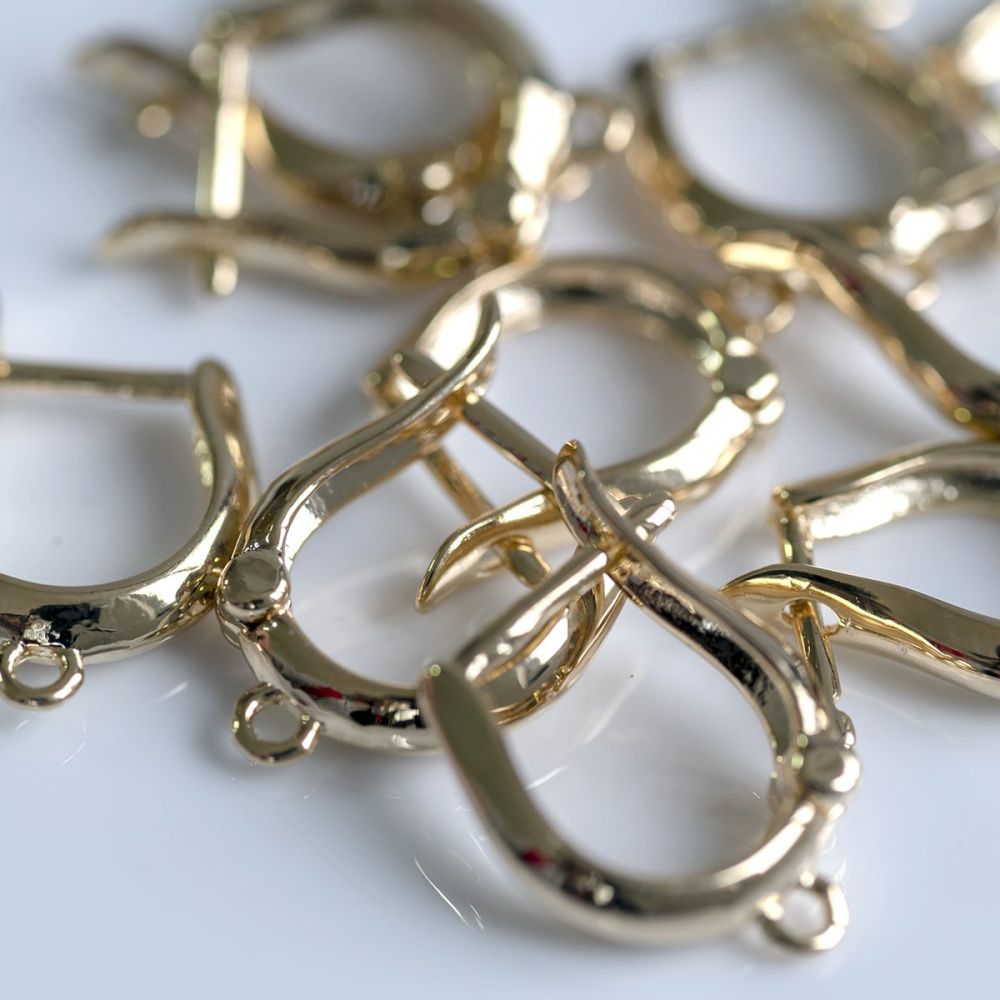 швензы "лайн", 18k gold plated, 16.5x11x3 мм, позолоченные 