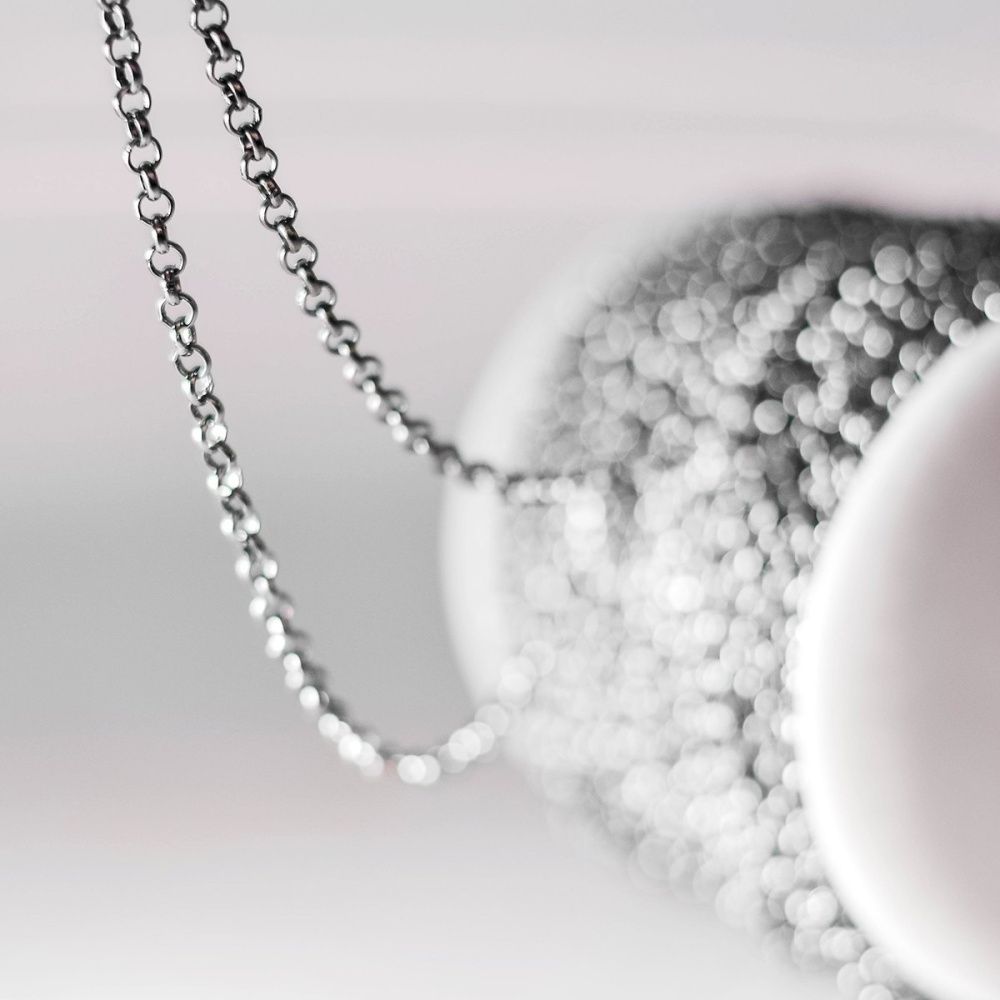 цепочка "раунд", цвет черный, звено 4х1 мм