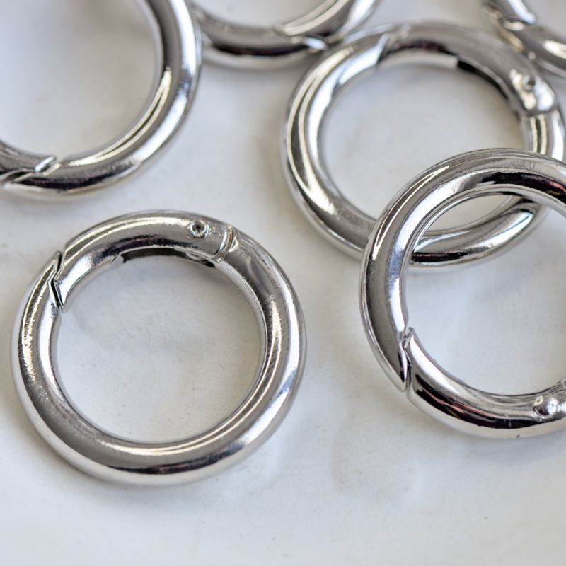 Замочки замок-кольцо для брелоков, цвет платина, 24x4 мм