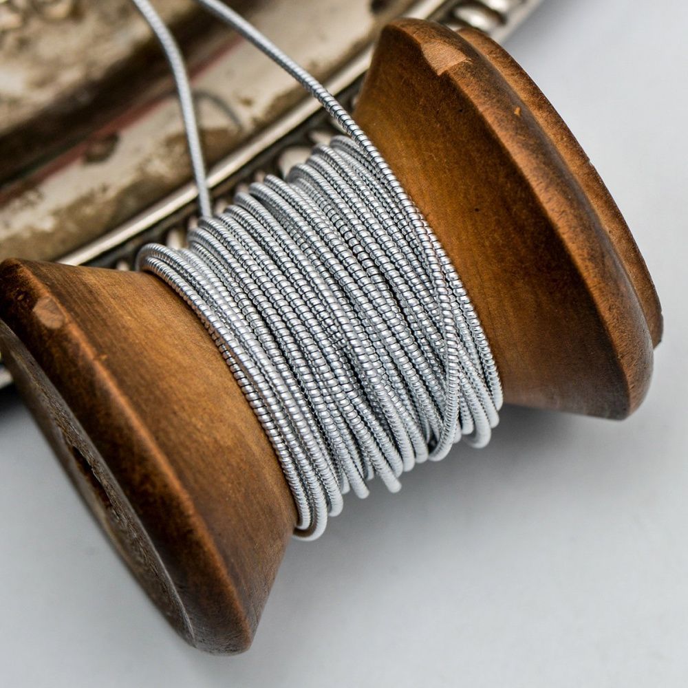 канитель жесткая, цвет серебро, 1.3 мм