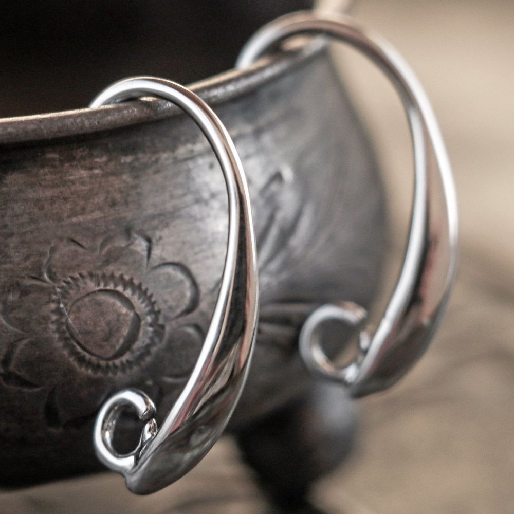 швензы "ласкари", цвет платина, 18.5x9.5x2 мм