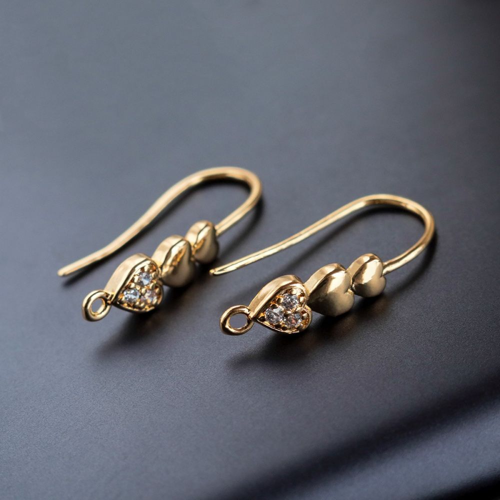 швензы "харти", с цирконием, цвет золото, 29x14x5 мм