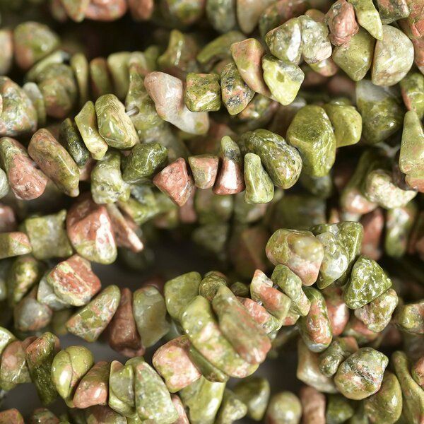 бусина унакит осколки, цвет зеленый, 4-10x4-6x2-4 мм (уп.20 г)