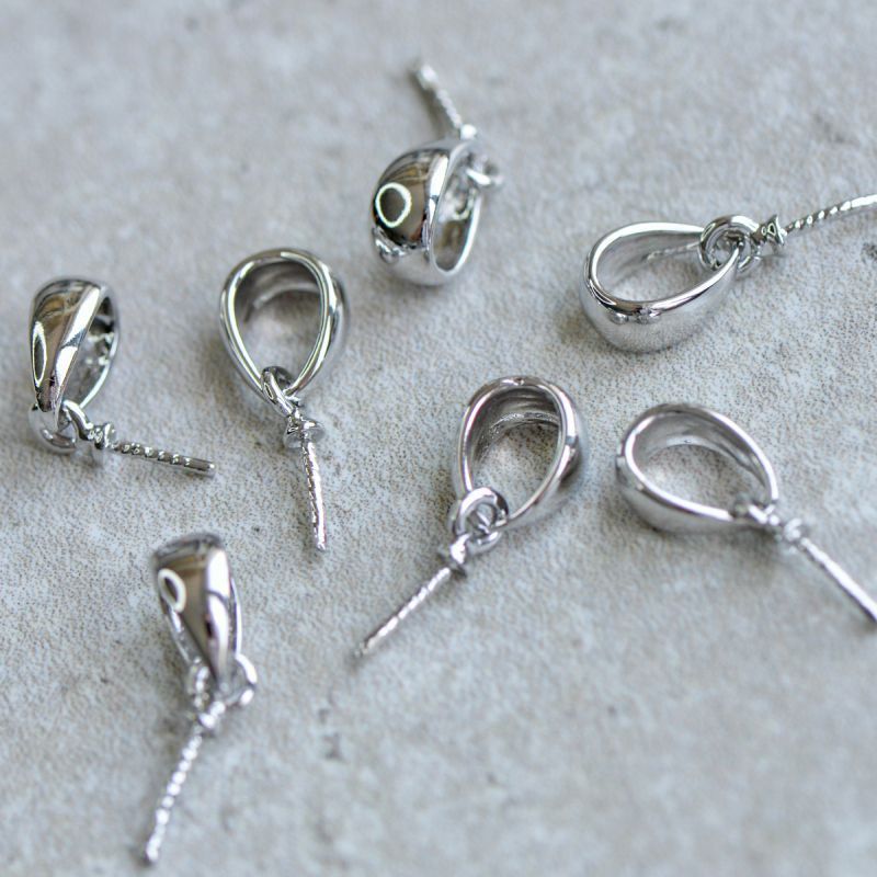 бейл "гвоздик для жемчуга", цвет платина, 20 мм