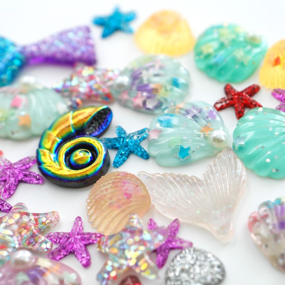 кабошон из смолы "гламур", цветовой и размерный микс