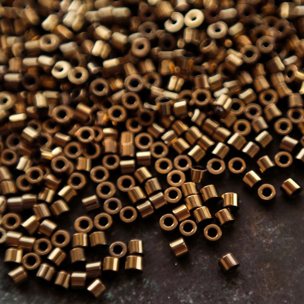 бисер "радуга", цилиндр, цвет металлик бронза 15/0 (уп 7 г)