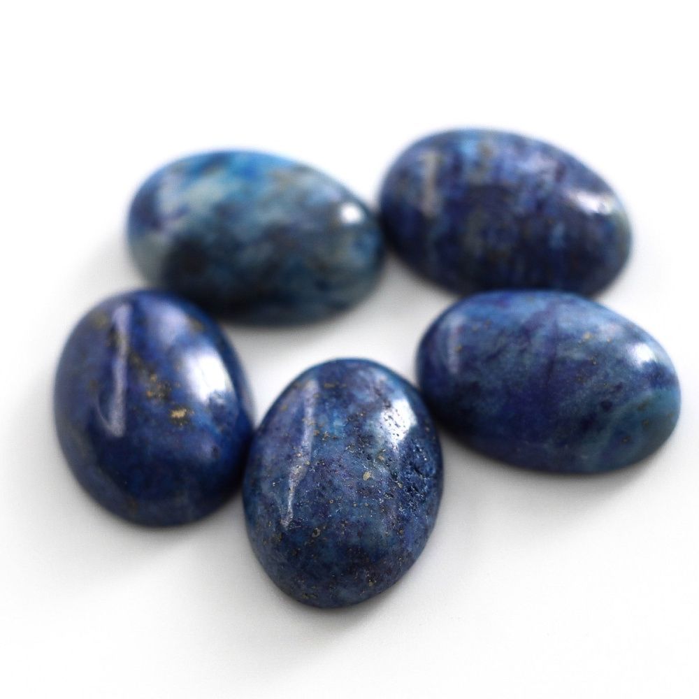 кабошон лазурит овальный, цвет синий, 18х13х6 мм