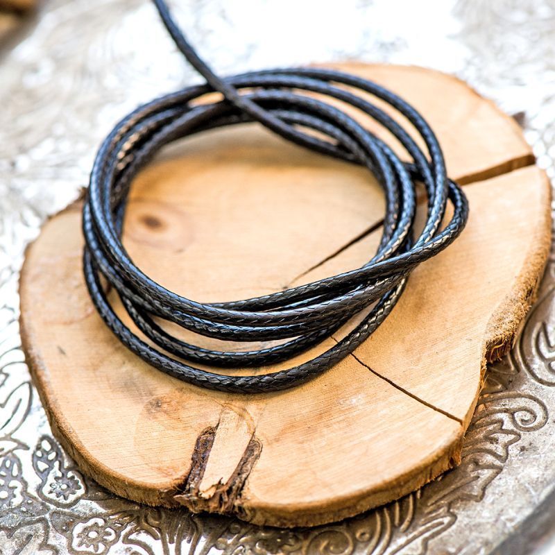 шнур вощеный, цвет черный, 2 мм