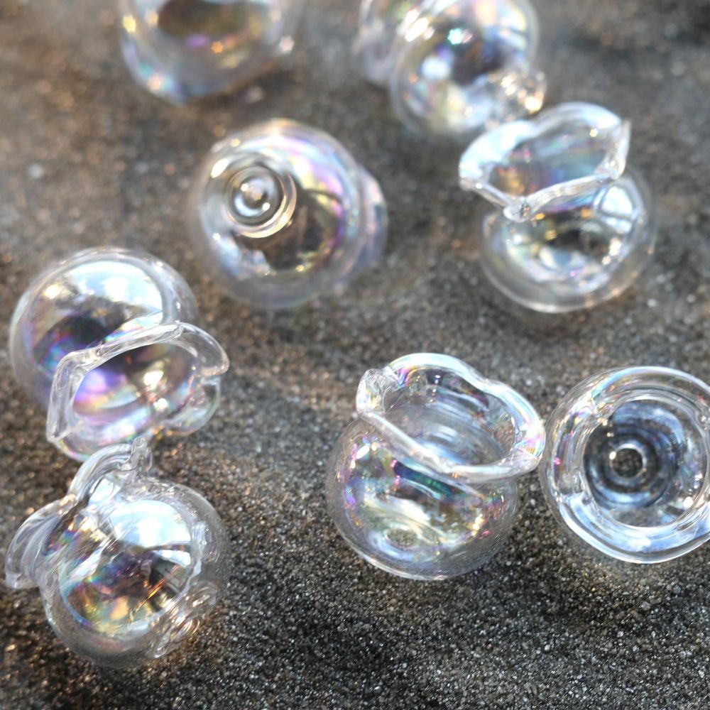 бусина, лэмпворк "колокольчик", прозрачный ав, 16х15 мм