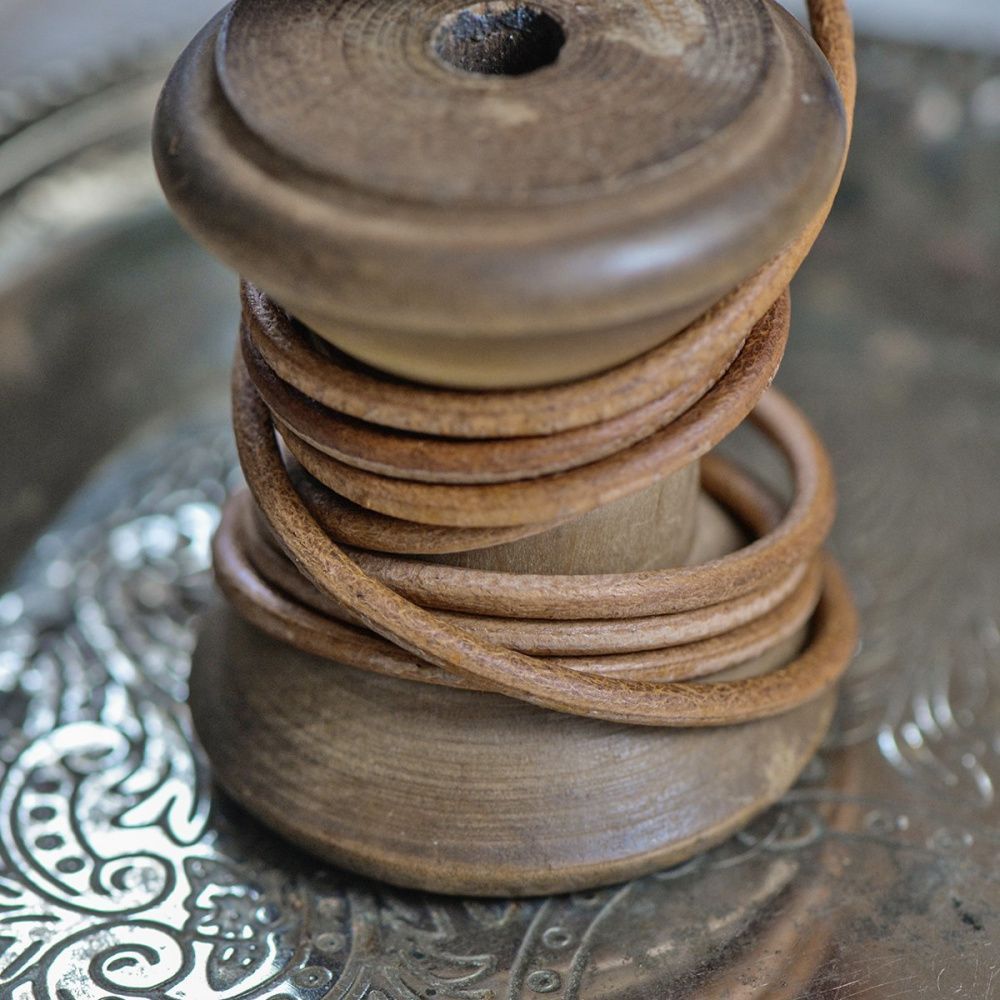 шнур кожаный, цвет коричневый 2, диаметр 2.5 мм