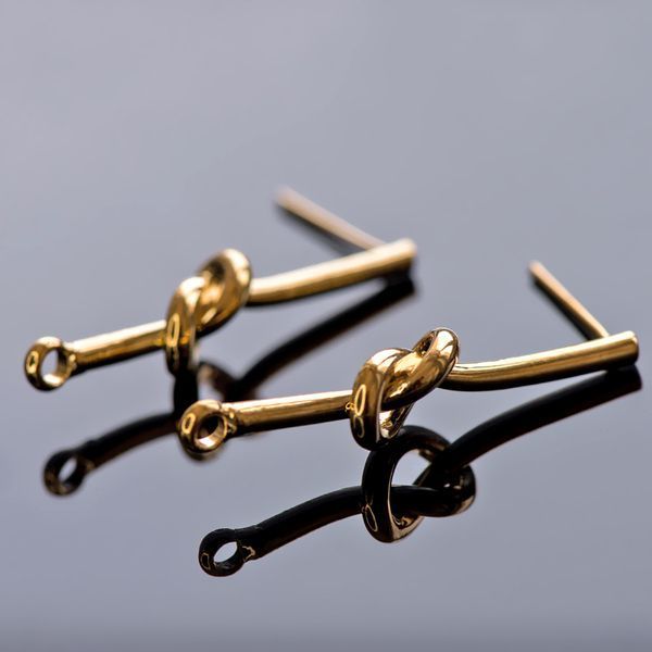 пуссеты "канат", позолота, 28x15x7 мм