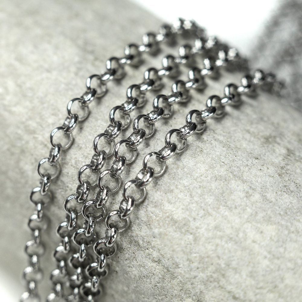 цепочка "раунд 304", цвет стальной, звено 4x1 мм