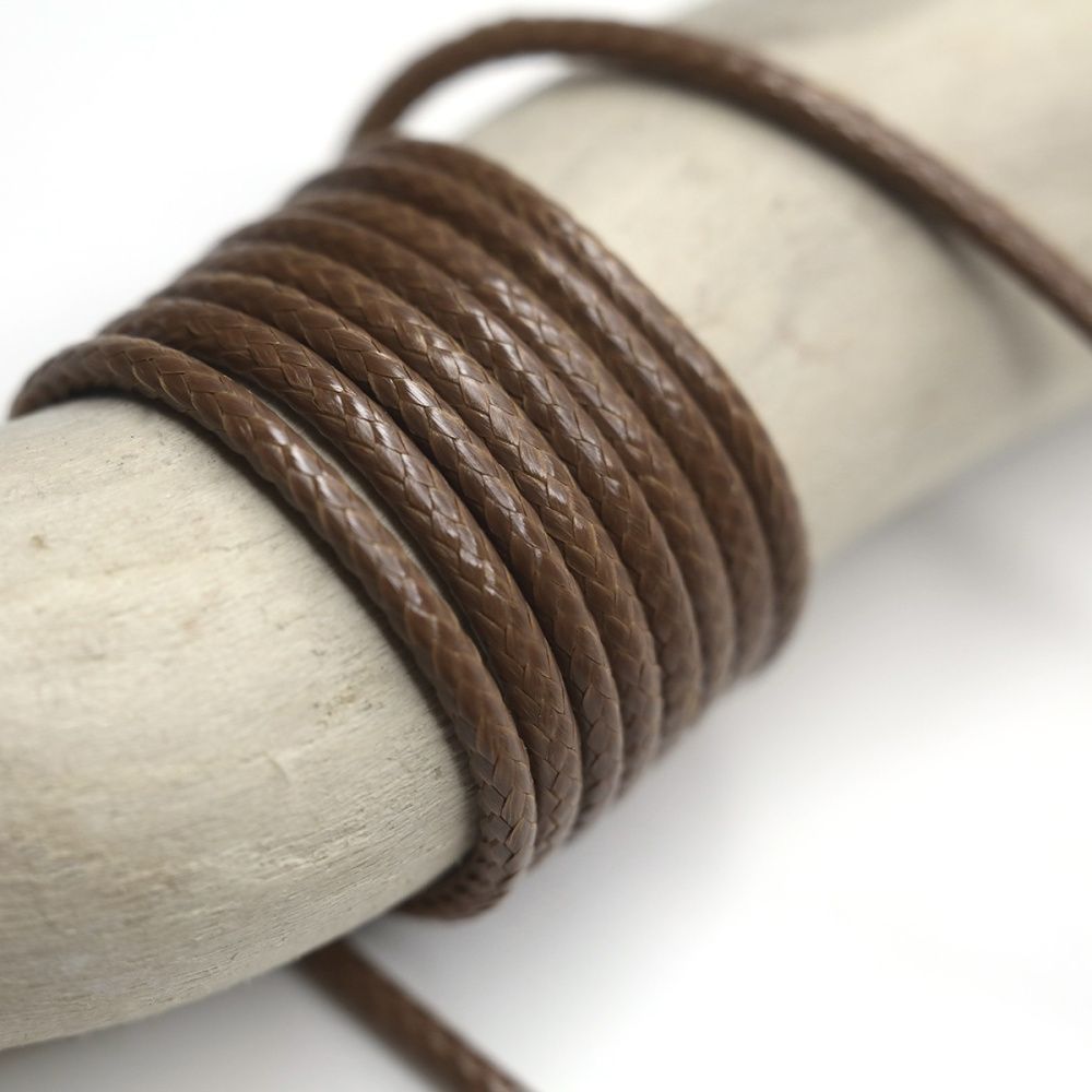 шнур вощеный, цвет коричневый, 2 мм
