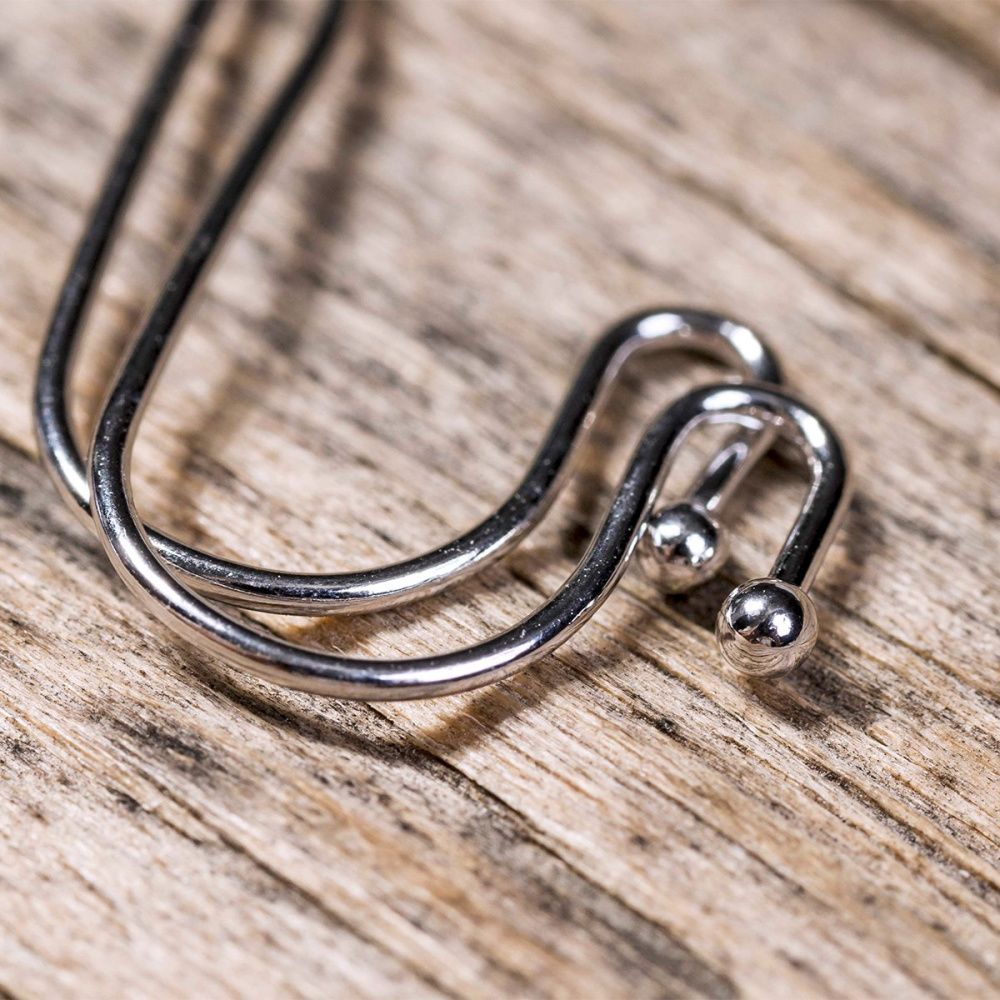 швензы "крючок", металл, покрытие родием, 20х13х0.8 мм