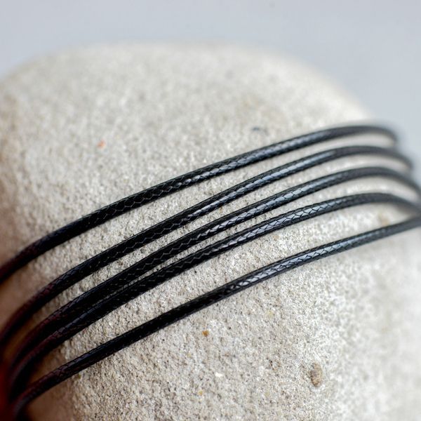 шнур вощеный, цвет черный, 1.5 мм