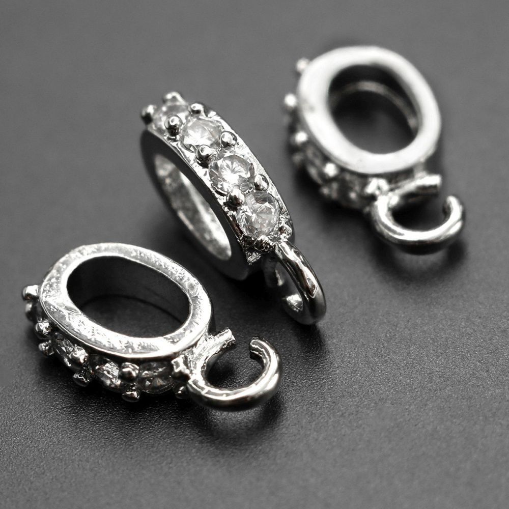 бейл "кант", с цирконием, цвет платина, 11x6x2.5 мм