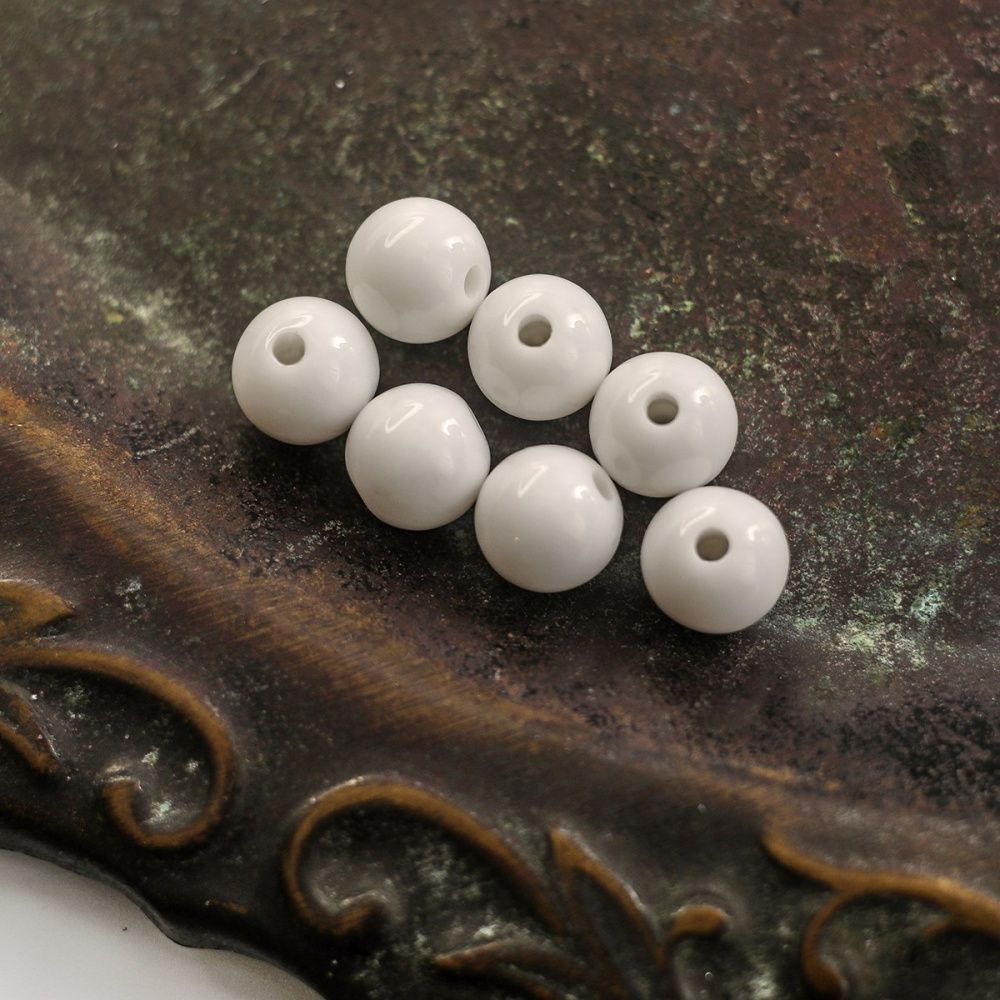 бусина, акрил 10, цвет белый, 10 мм