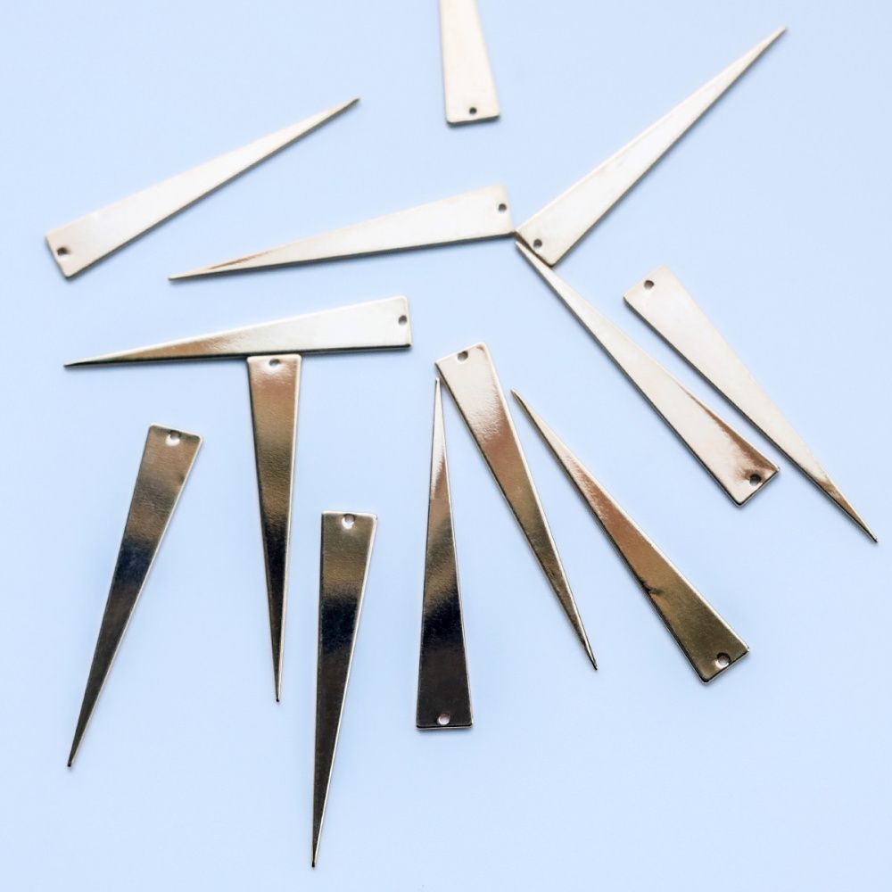 подвеска металл "пика", позолота, 51x8x1 мм