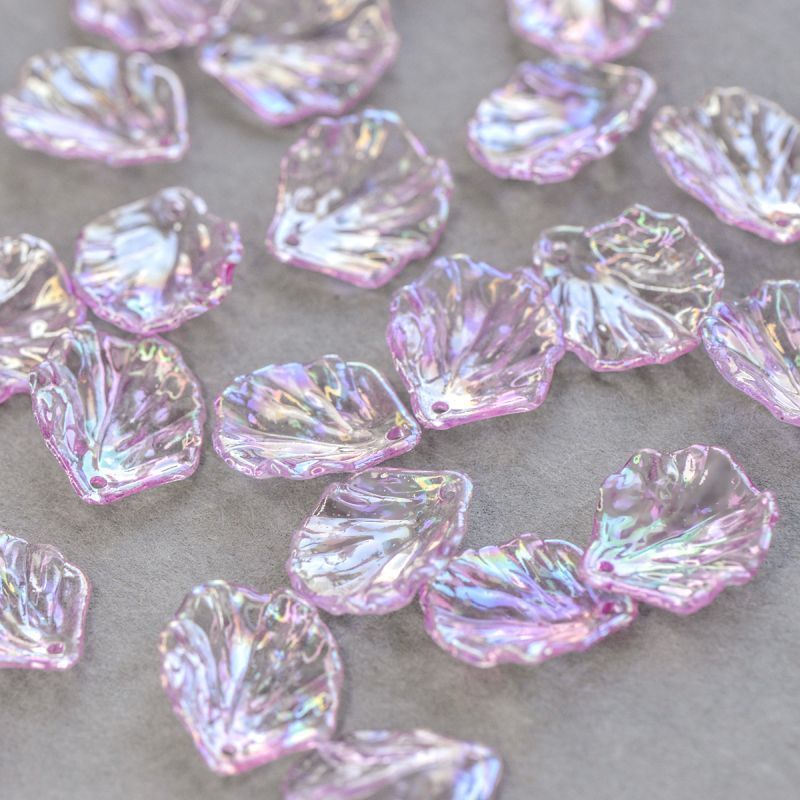 подвеска акриловая "лепесток", цвет сиреневый ав, 19x17x4-5 мм