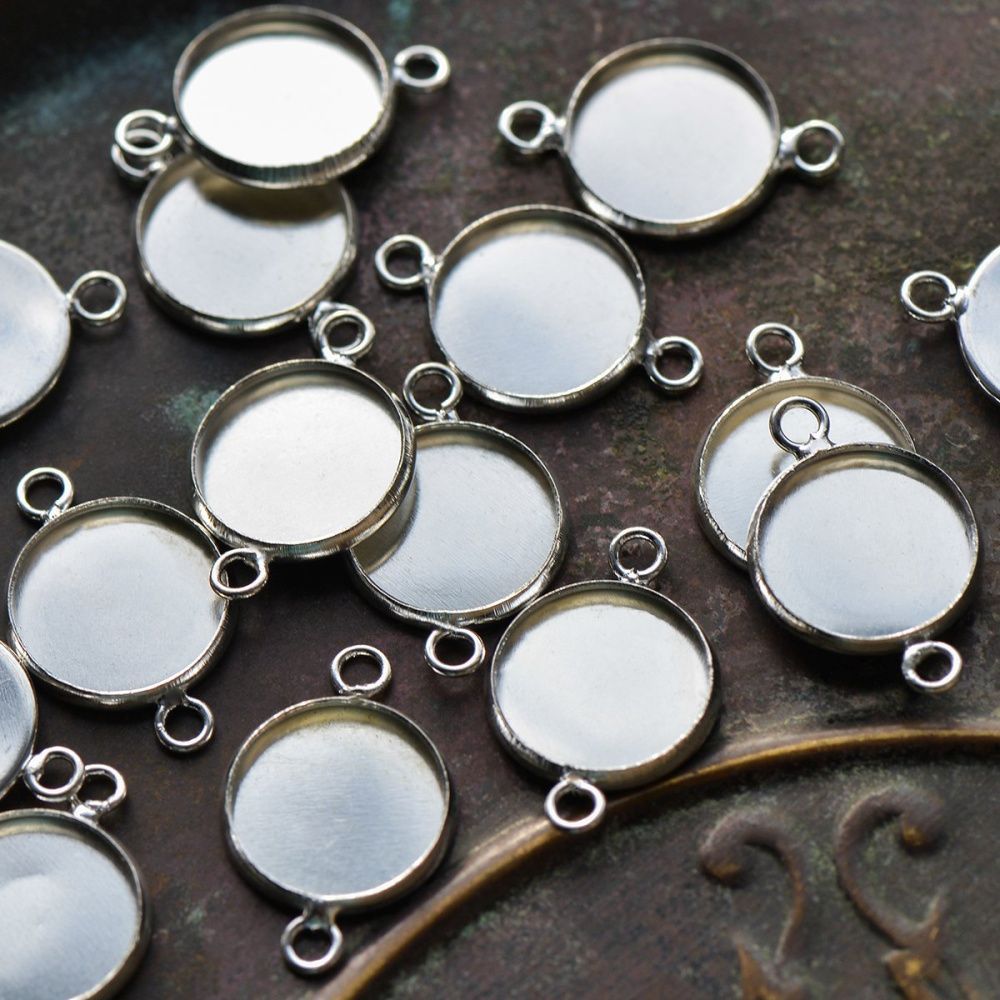 коннектор-сеттинг "лима", цвет серебро, 22x14x2 мм