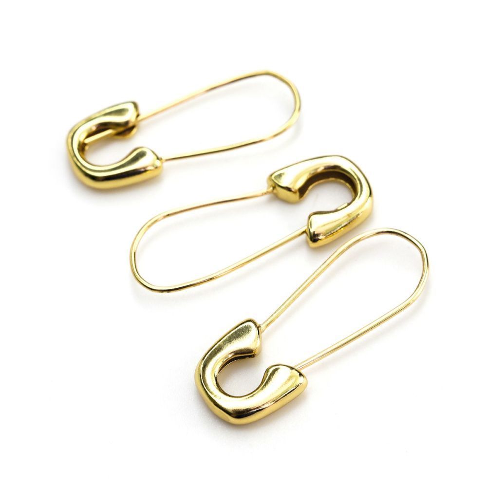 швензы "английская булавка", позолоченные, 28x10.5x3 мм 