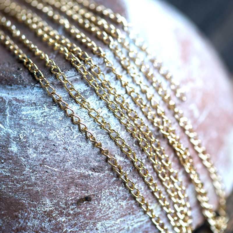 цепочка "твист", цвет золото, звено 3х2х0.6 мм