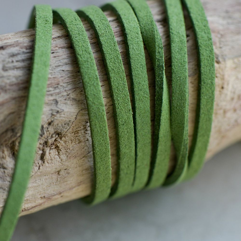 шнур из искусственной замши, светло-зеленый, 3х1.5 мм