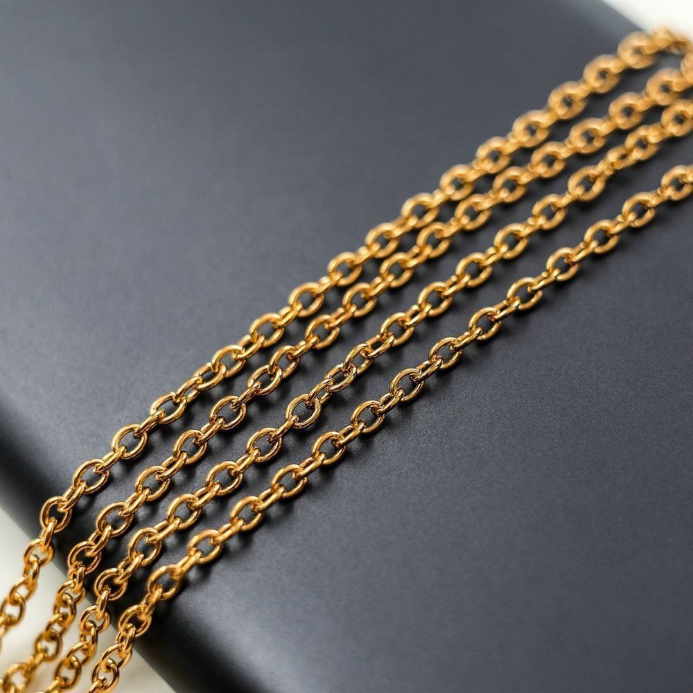 цепочка "кросс", цвет золото, звено 3x2x0.5 мм