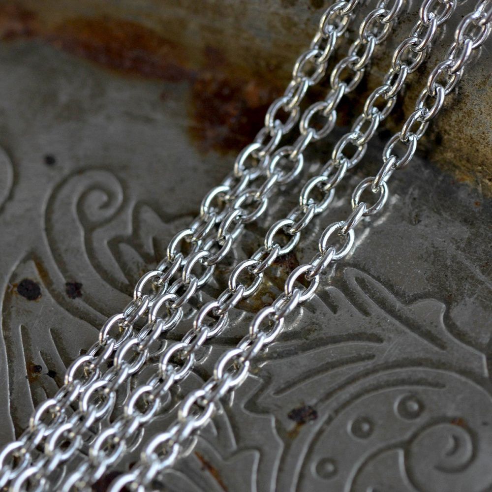 цепочка "кросс", цвет платина, звено 3x2x0.5 мм