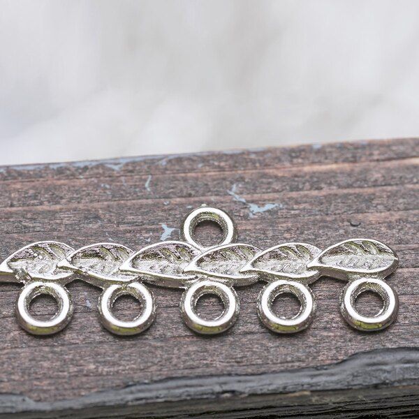 коннектор "листва", цвет платина, 26х10х2 мм