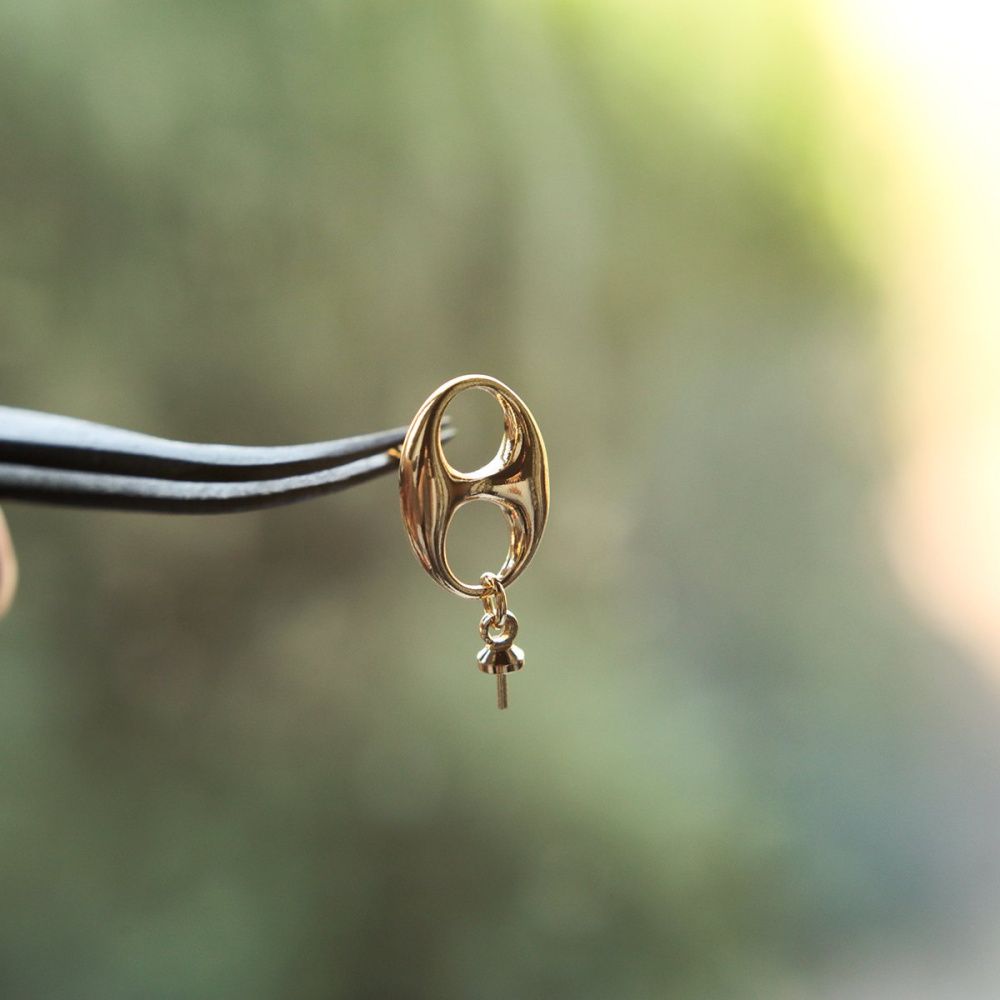 пуссеты "арнод", позолоченные, 21x10 мм