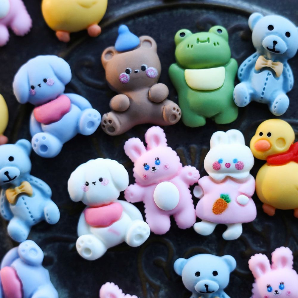 кабошон из смолы "мультики", цветовой и размерный микс