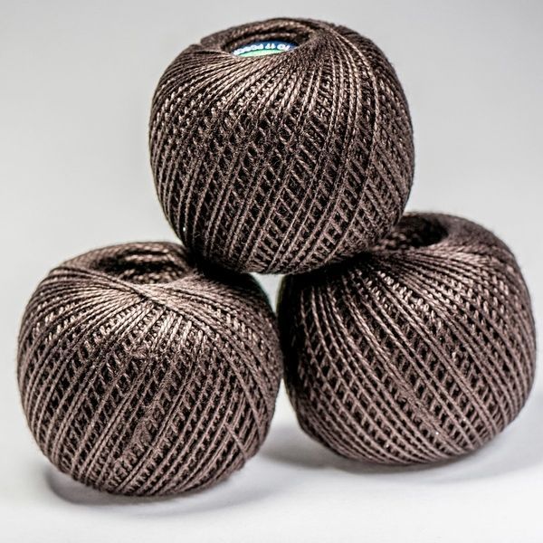 нить хлопковая "ирис", цвет 5710 - темно-коричневый, 25 г