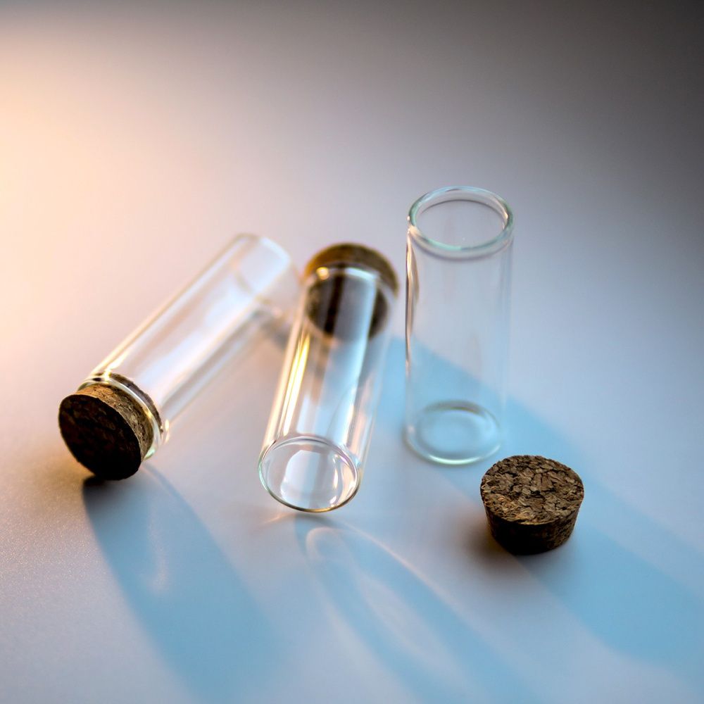 колба с крышкой, прозрачная, 80x30 мм