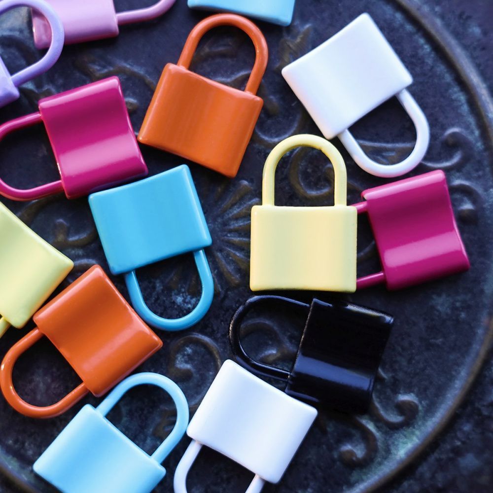 подвеска металлическая "замок", цветовой микс, 23x15.5x4 мм