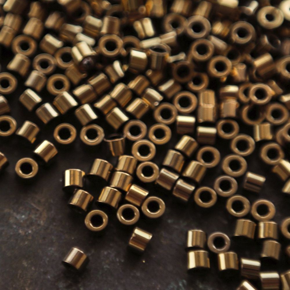 бисер "радуга", цилиндр, цвет металлик бронза 15/0 (уп 7 г)
