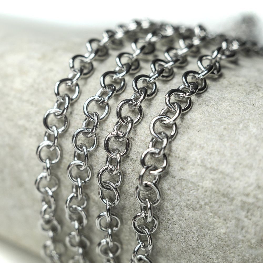 цепочка "раунд 304", цвет стальной, звено 5x1 мм