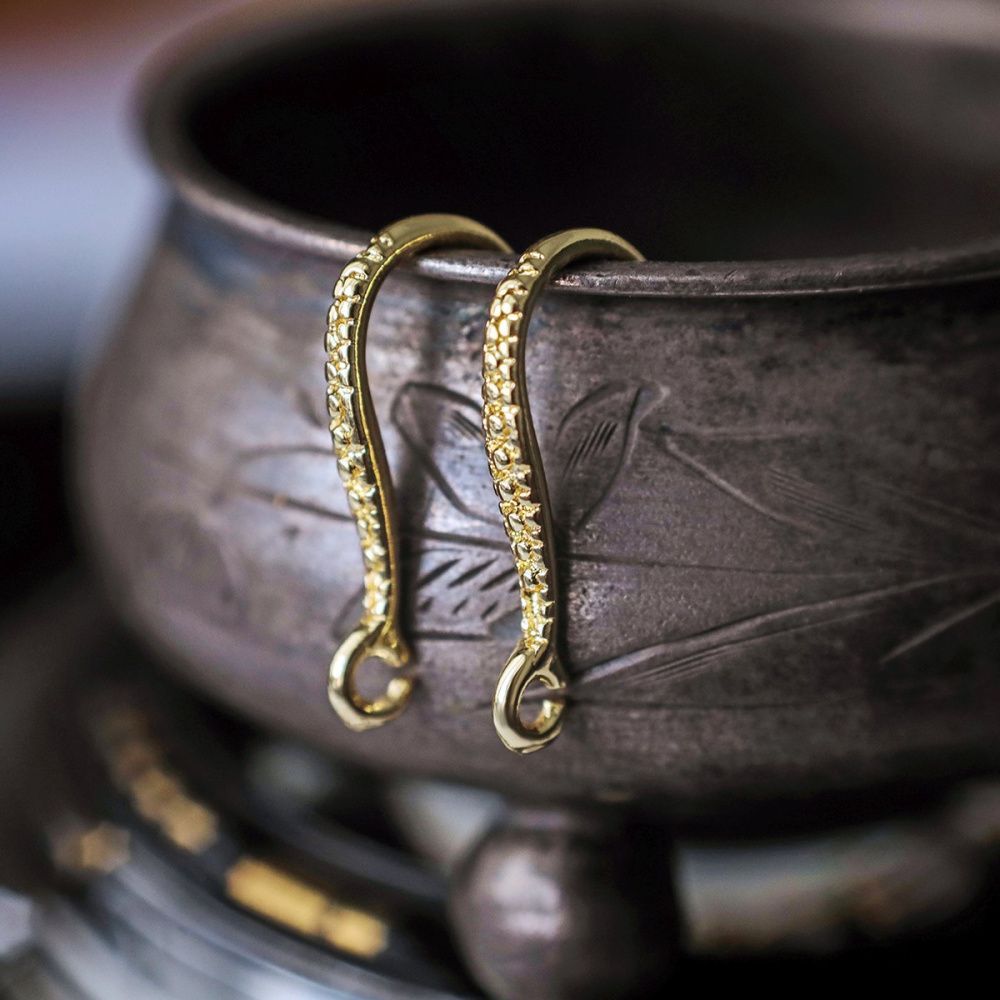 швензы "росинка", позолота, 16.5x2x7.5 мм 