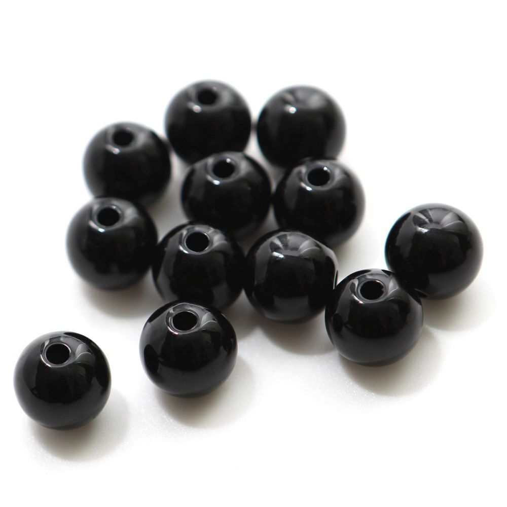 бусина, акрил 10, цвет черный, 10 мм